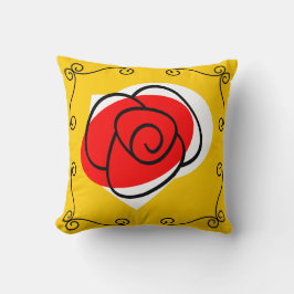 Almofada Rosa espanhol canta quadrado travesseiro vermelho