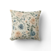 Rosa Floral Azul Vintage e Bege