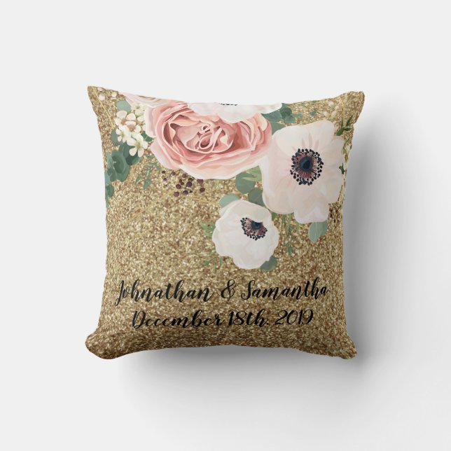 Almofada Rosa Geométrico de Travesseiro decorativo 16"x16"  (Frente)