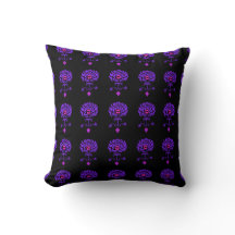 Rosa Kiss Damask Moderno Roxo E Preto