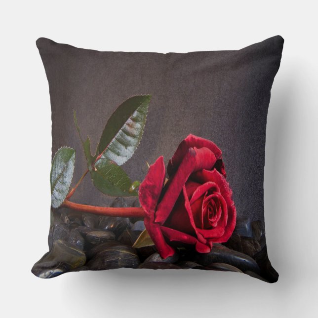 Almofada Rosa Nas Rochas (Frente)