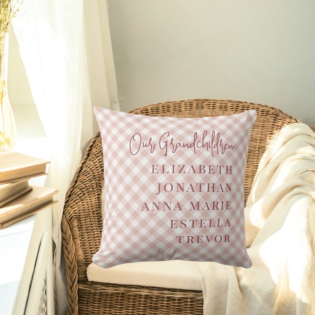 Almofada Rosa Nossos Avós Nomes Presentes para Avós (Criador carregado)