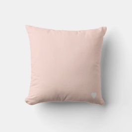 Almofada Rosa Pastel de Coral Macio Cor Sólida Com Coração