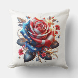 Almofada Rosa Patriótica e Bandeira Americana