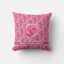 Almofada Rosa PINK Floral Citação Inspiradora Escritura