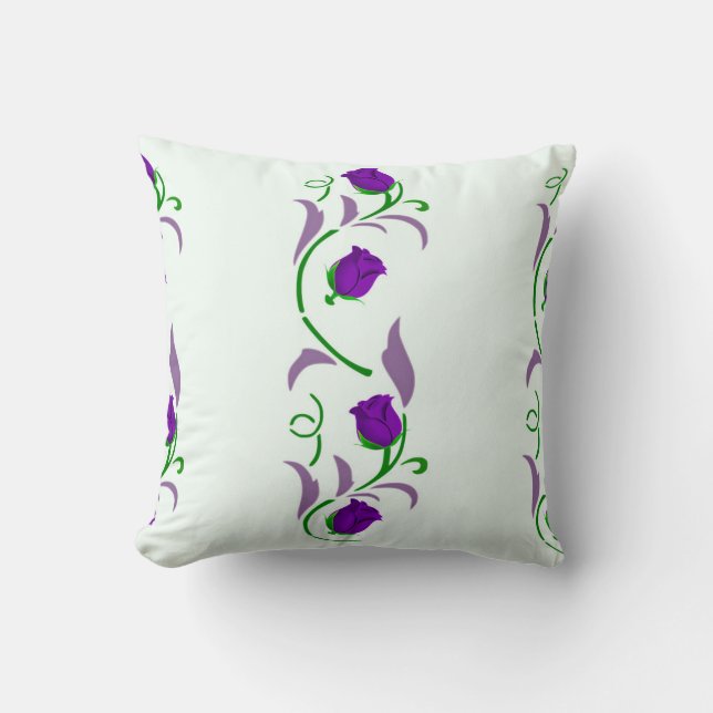 Almofada Rosa púrpura Floral (Frente)