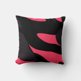 Almofada Rosa quente, cinza e preto Camo abstrato