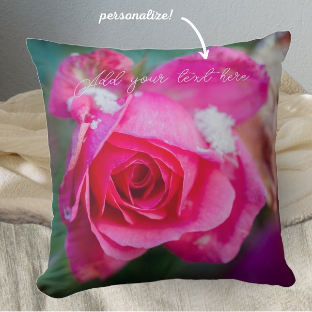 Almofada Rosa rosa com flocos de neve (Criador carregado)