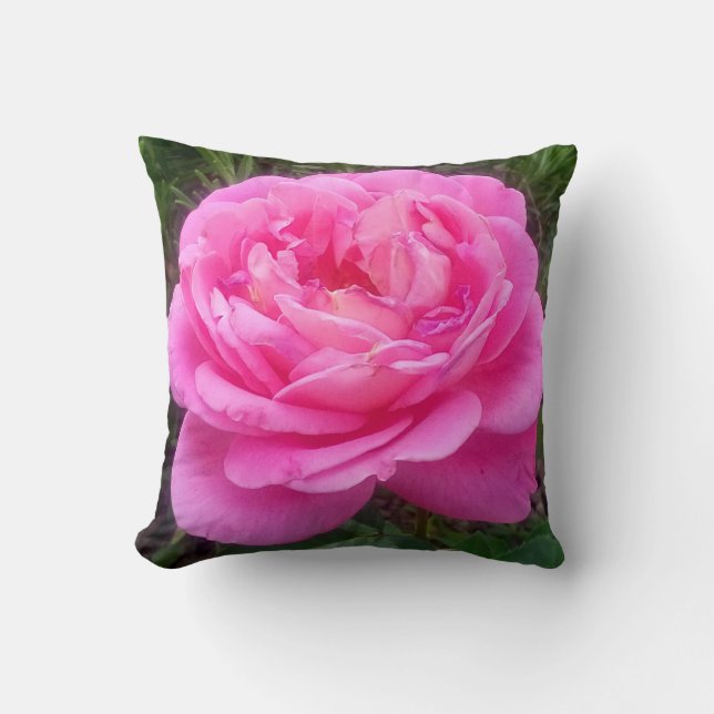 Almofada Rosa Rosa Romântica "Leonardo Da Vinci" (Frente)