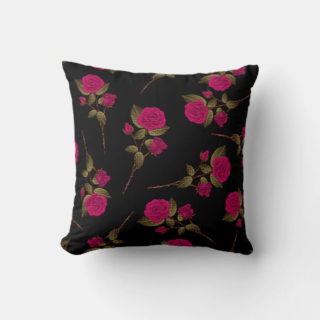 Almofada Rosa Rosa Rosa Popular de Luxo (Frente)