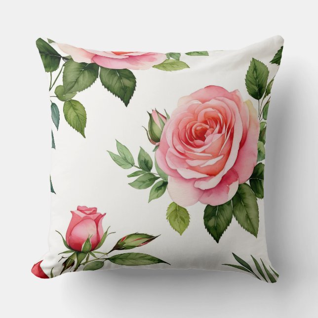 Almofada Rosa Rosa Rosa Rosa Rosa e Rosebud (Frente)