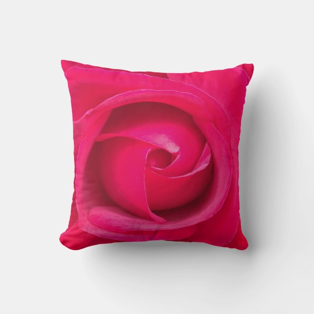 Almofada Rosa Rosa Vermelha Romântica (Frente)