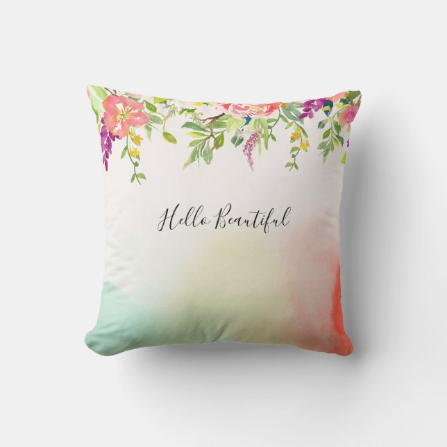 Almofada Rosa Rosas Rosa Tie Dye Floral (Frente)