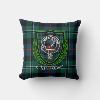 Almofada Rosa Scottish Clan Tartan & Crest