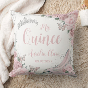 Almofada Rosa Suave Floral Cinderela Sapatilha Quinceañera