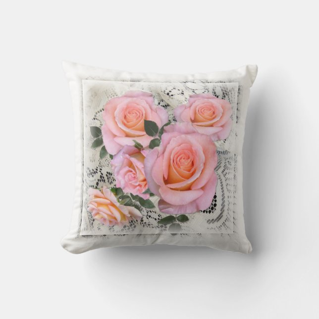 ALMOFADA ROSA ~ TRAVESSEIRO DECORATIVO (Frente)