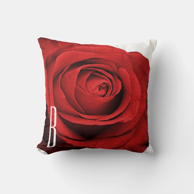Almofada Rosa Vermelha Branco (Qualquer Cor) Glam Rústico P (Frente)