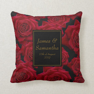 Almofada Rosa vermelha elegante -