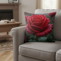 Rosa vermelha Elegante na Chuva - Floral Vibrante