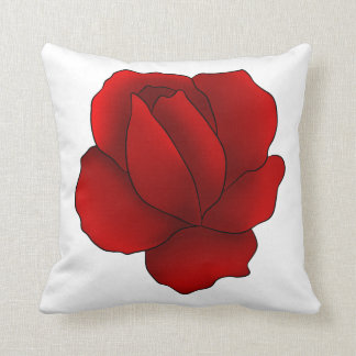 Almofada Rosa vermelha escura romântica em decoração modern
