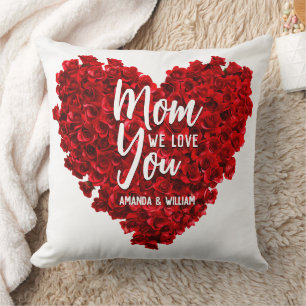 Almofada Rosa vermelha Heart Te Ama Dia de as mães Mãe