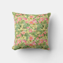 Almofada Rosa Vintage em Amarelo Manteiga
