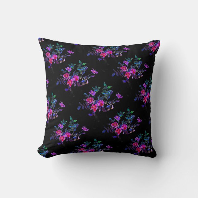 Almofada Rosa violeta vintage (Frente)