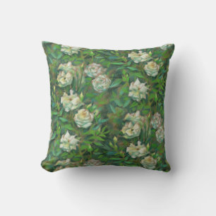 Almofada "Rosas brancas, folhas verdes", lindas flores