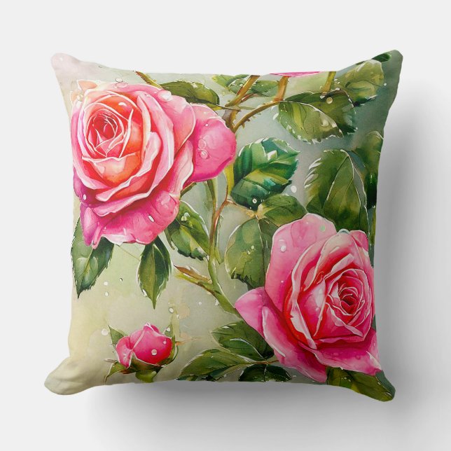 Almofada Rosas cor-de-rosa (Frente)