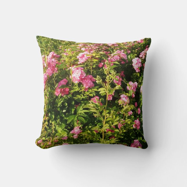 Almofada Rosas cor-de-rosa em flor (Frente)
