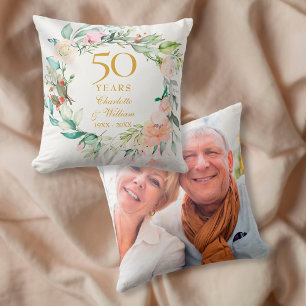 Almofada Rosas de Verão Doce Grinalda Foto de 50º Aniversár