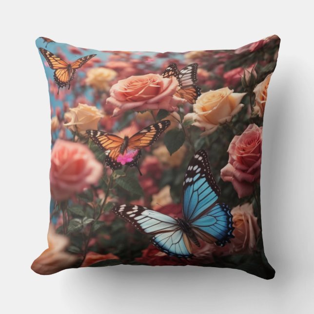Almofada Rosas e borboletas (Frente)