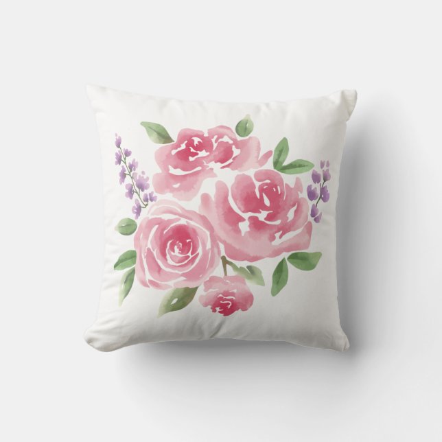 Almofada Rosas e Lavanda Rosa Escamufladas (Frente)