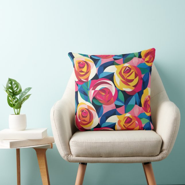 Almofada Rosas em Camadas de Amor (Cadeira)