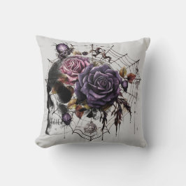 Almofada Rosas góticos simples e festa de Halloween do crân