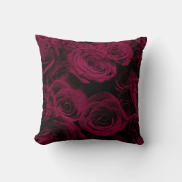 Almofada Rosas magenta burgundy vermelho escuro profundo