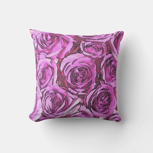 Almofada Rosas magentas (Frente)