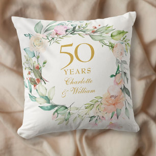 Almofada Rosas para Aniversário de 50 Anos de Casamento 