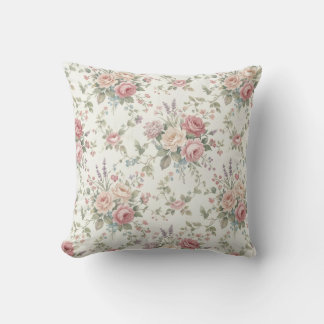 Almofada Rosas Pastel Elegantes Shabby Chic