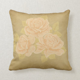 Almofada Rosas românticos cor-de-rosa com ouro fleurdelis