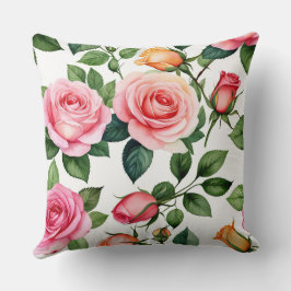 Almofada Rosas rosa e amarelas