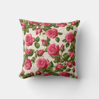 Almofada Rosas Rosa Românticas Design de Arte Floral