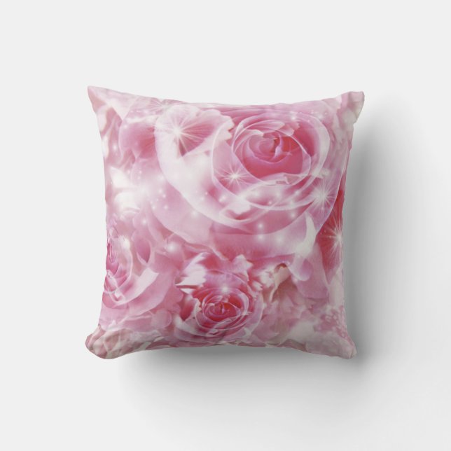 Almofada Rosas Rosa Suaves (Frente)