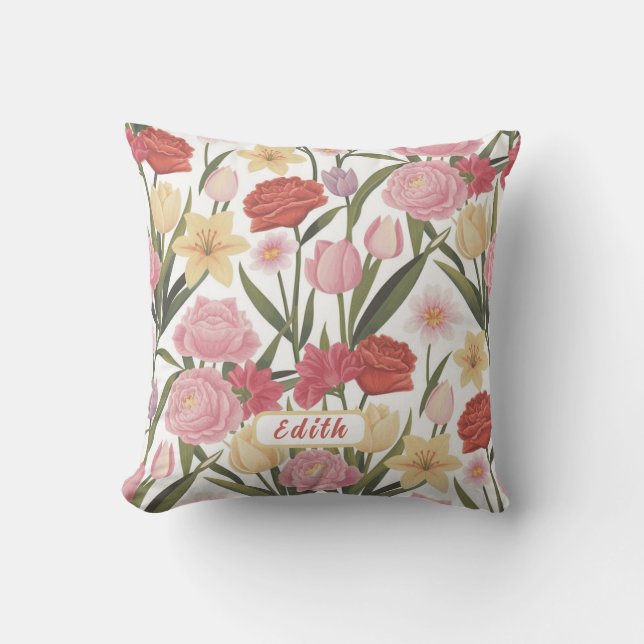 Almofada Rosas, Tulipas e Lírios (Frente)