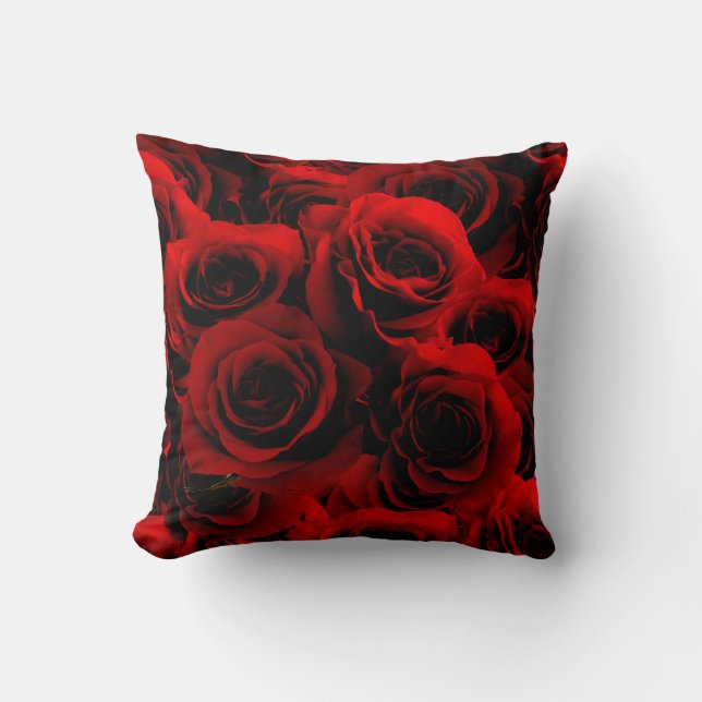 Almofada Rosas Vermelhas Escuras Para você (Frente)