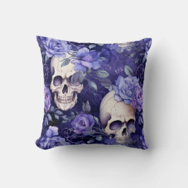 Almofada Rosas violetas con calaveras