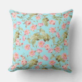 Almofada Rosas vitorianos de Verão, Padrão no Teal