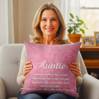 Almofada Rose Gold Glitter Best Ever Aunt Definition Person