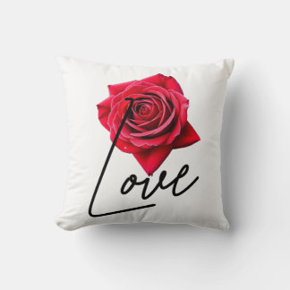 Almofada Rose mit Love - Liebe in Rot und Schwarz