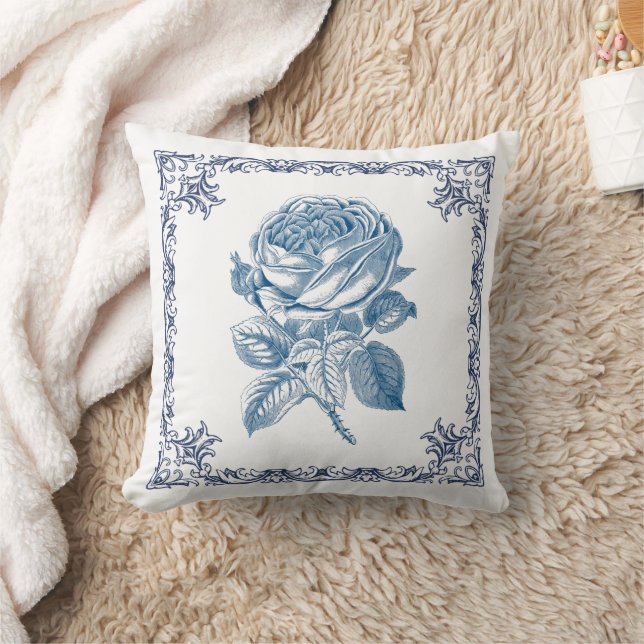 Almofada rose vintage bleue (Cobertor)